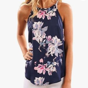 Halter Top Spaghetti Strap Floral Print Tank